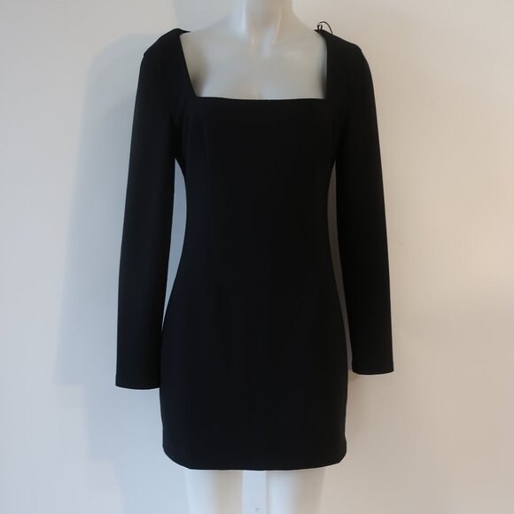 NWT Womens Elliatt Black Square Neck Alrles Mini Dress M - Picture 1 of 12